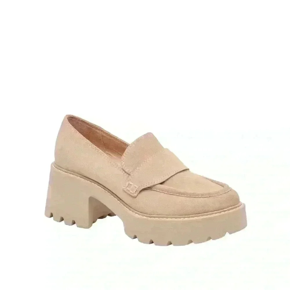 Dolce Vita Halona Loafers in Dune Suede - Size 8